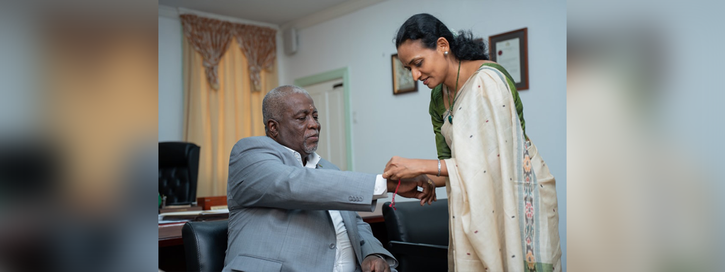  Prime Minister, Brigadier (Ret'd), the Honourable Mark Phillips participated in Raksha Bandhan celebrations with representatives from the Indian High Commission and the Brahma Kumaris Yoga Centre.