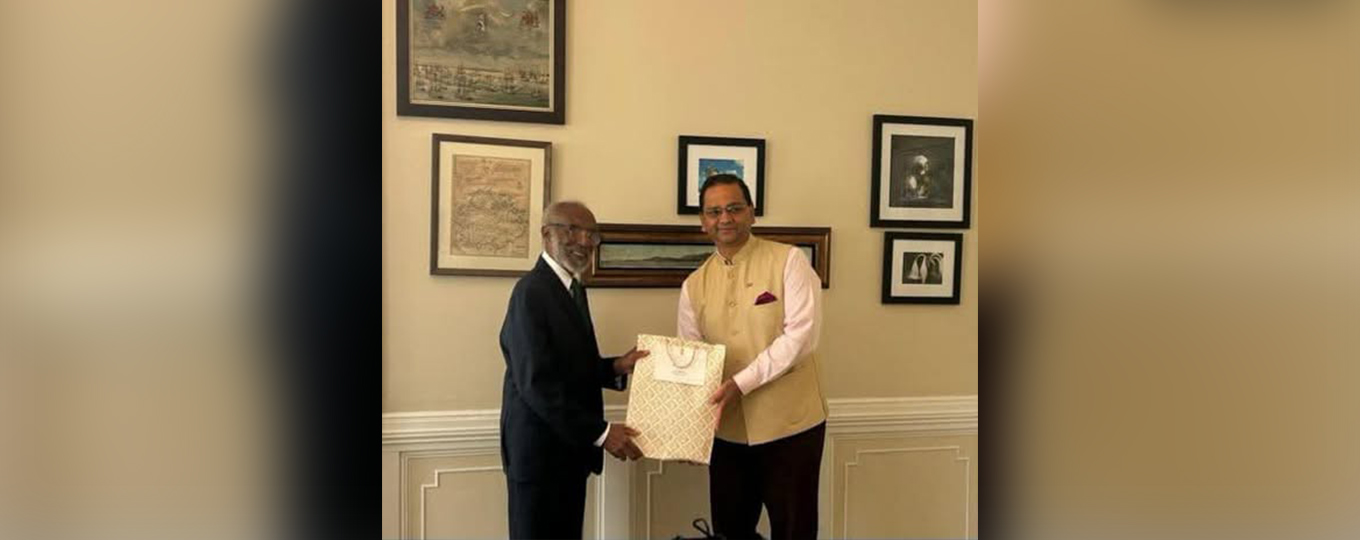  HC-designate Chinmoy Naik called on His Excellency Sir Clare Roberts, KCN, KC, Deputy Governor General, Antigua and Barbuda