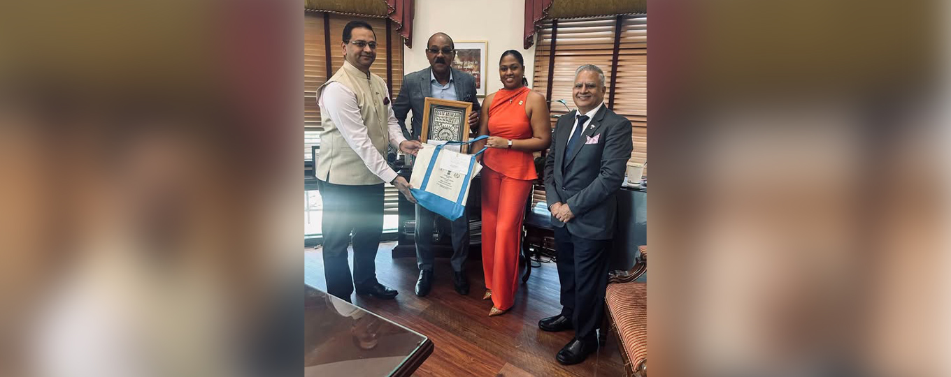  Courtesy call by HC-desg. Chinmoy Naik on The Right Honourable Gaston Browne, Prime Minister and Minister of Finance, Corporate Governance and Public Private Partnership, and Hon. Maria Vanessa Browne