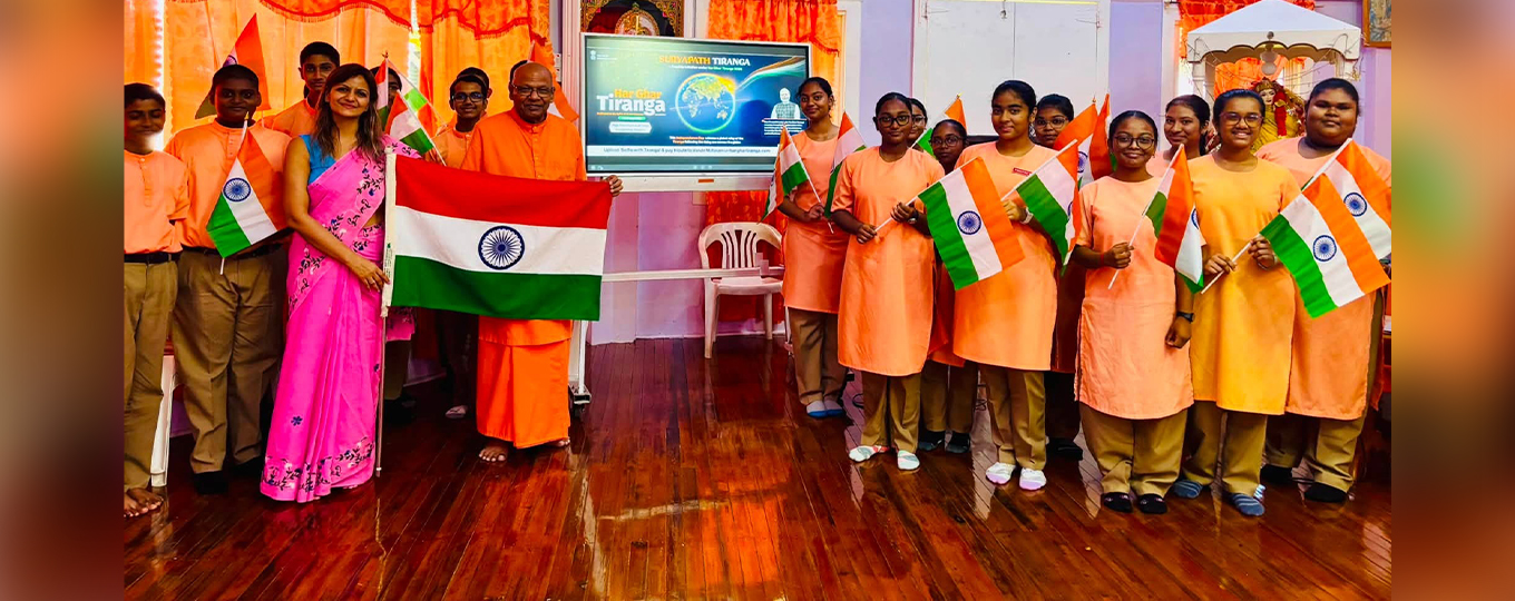  Saraswati Vidya Niketan Guyana proudly celebrated Har Ghar Tiranga Campaign 2026 fervor with the High Commission at their Ashram on 06 August 2026.